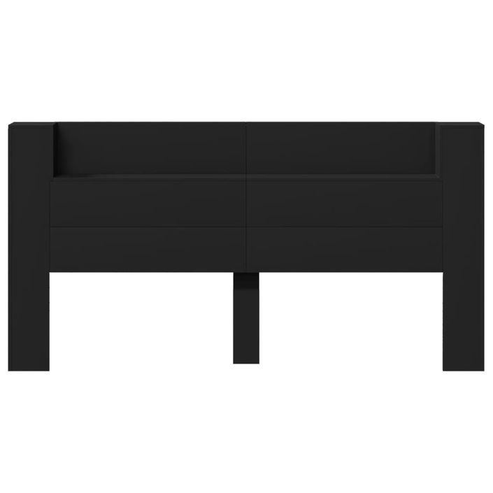 Armoire tête de lit avec LED noir 200x16,5x103,5 cm - Photo n°6
