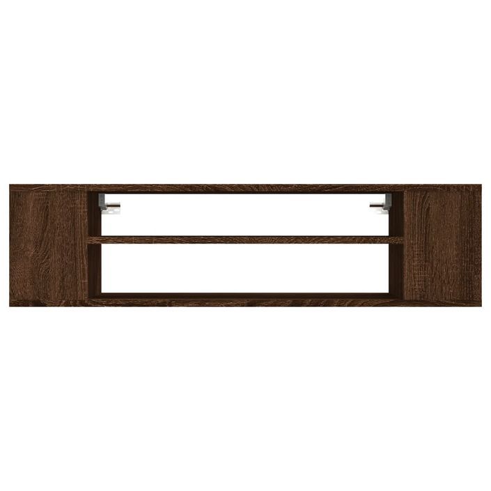 Armoire TV suspendue Chêne marron 100x30x26,5cm Bois Ingénierie - Photo n°4