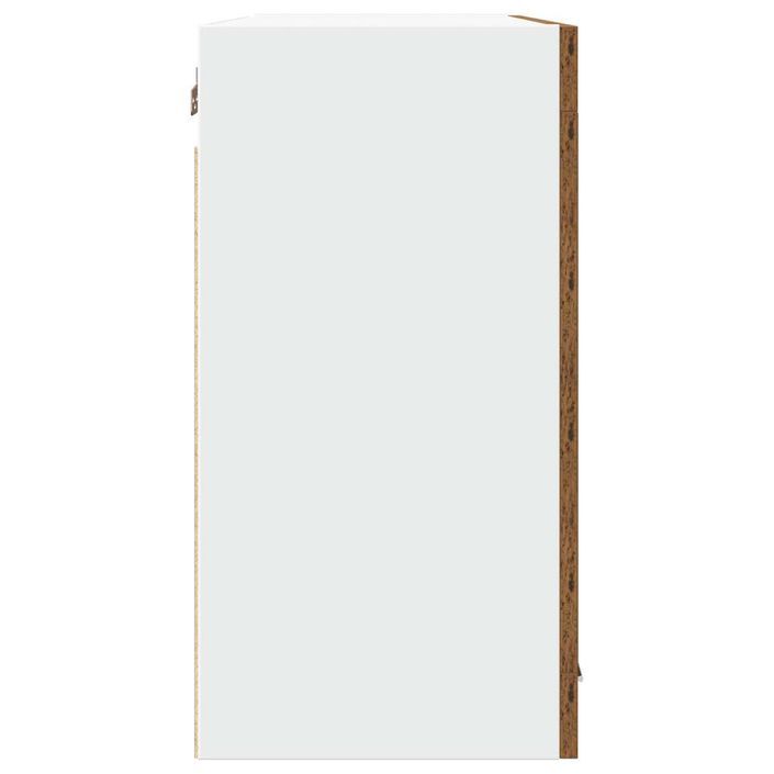 Armoire verre suspendue vieux bois 80x31x60cm bois ingénierie - Photo n°5