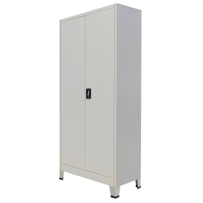 Armoire verrouillable avec 2 portes Acier 90 x 40 x 180 cm Gris - Photo n°1