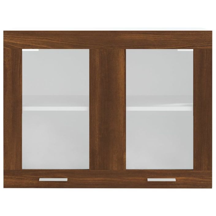 Armoire vitrée suspendue Chêne marron 80x31x60 cm - Photo n°4