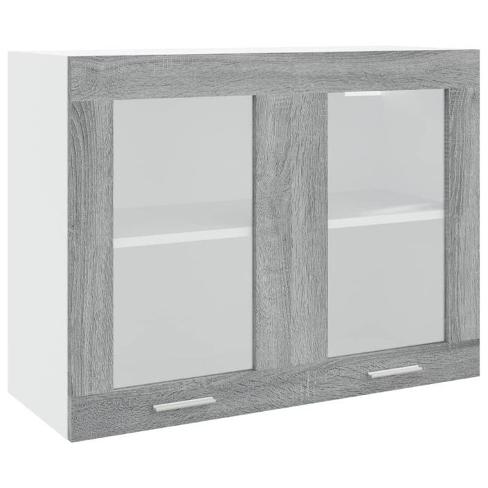 Armoire vitrée suspendue Sonoma gris 80x31x60cm Bois ingénierie - Photo n°2