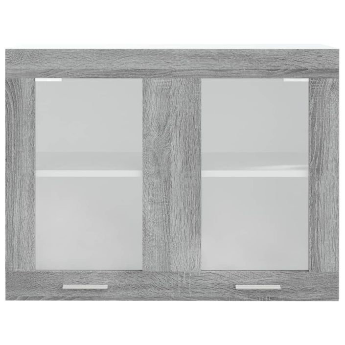 Armoire vitrée suspendue Sonoma gris 80x31x60cm Bois ingénierie - Photo n°4