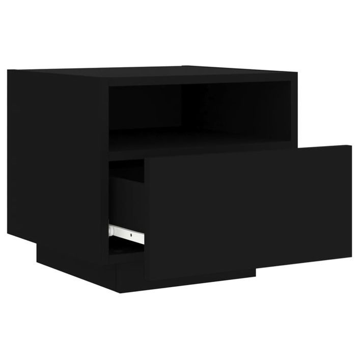 Armoires de chevet avec lumières LED 2 pcs noir 40x39x37 cm - Photo n°6