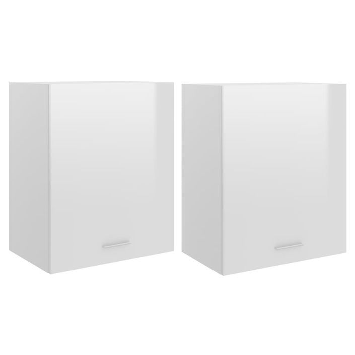 Armoires de cuisine 2 pcs Blanc brillant 50x31x60 cm - Photo n°1