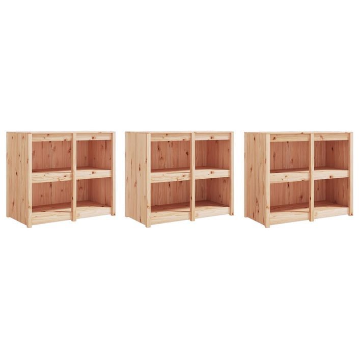 Armoires de cuisine d'extérieur 3 pcs bois de pin massif - Photo n°4