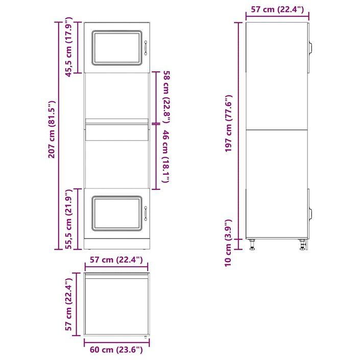 Armoires de four 2 pcs Lucca blanc brillant bois d'ingénierie - Photo n°12