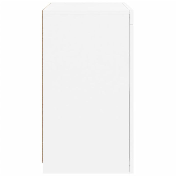 Armoires latérales éclairage LED 2 pcs blanc bois d'ingénierie - Photo n°9