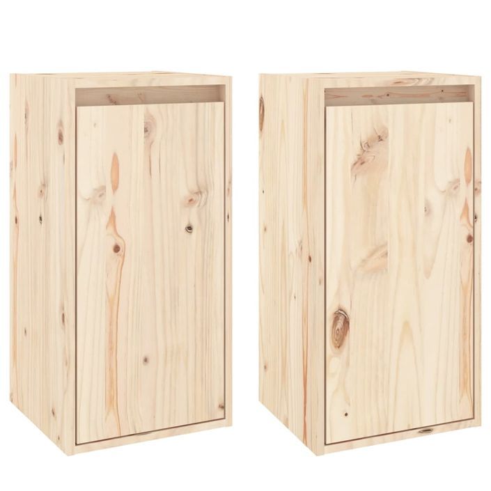 Armoires murales 2 pcs 30x30x60 cm Bois de pin massif - Photo n°2