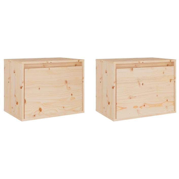 Armoires murales 2 pcs 45x30x35 cm Bois de pin massif - Photo n°2