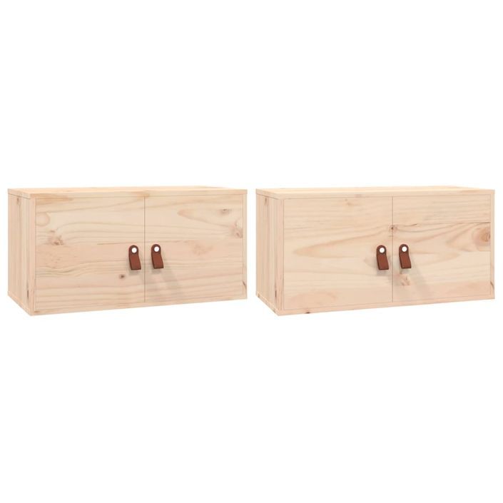 Armoires murales 2 pcs 60x30x30 cm Bois de pin massif - Photo n°2