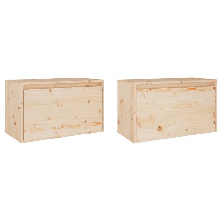 Armoires murales 2 pcs 60x30x35 cm Bois de pin massif - Photo n°5