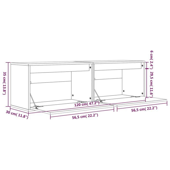 Armoires murales 2 pcs 60x30x35 cm Bois de pin massif - Photo n°12