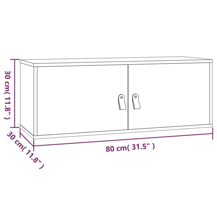 Armoires murales 2 pcs 80x30x30 cm Bois de pin massif - Photo n°12