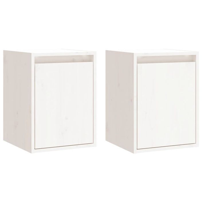 Armoires murales 2 pcs Blanc 30x30x40 cm Bois de pin massif - Photo n°2