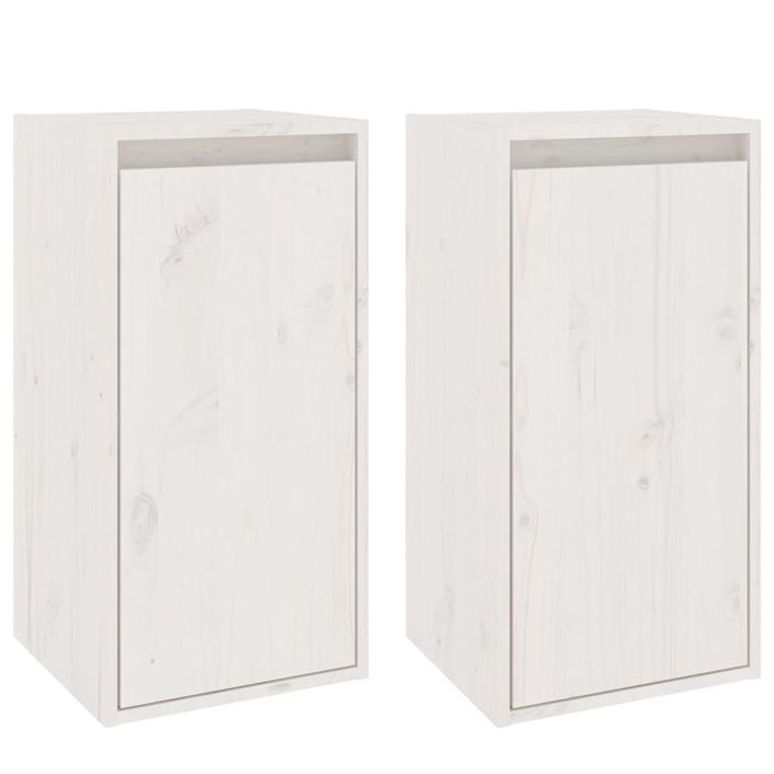 Armoires murales 2 pcs Blanc 30x30x60 cm Bois de pin massif - Photo n°2