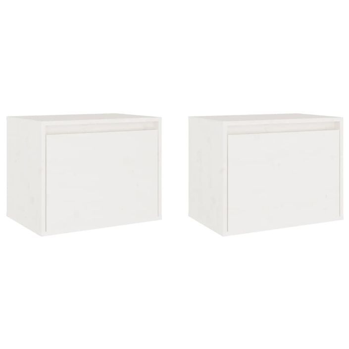 Armoires murales 2 pcs Blanc 45x30x35 cm Bois de pin massif - Photo n°2