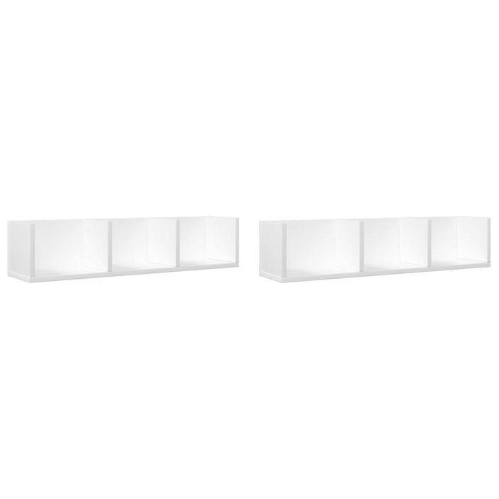 Armoires murales 2 pcs blanc 75x18x16,5 cm bois d'ingénierie - Photo n°1