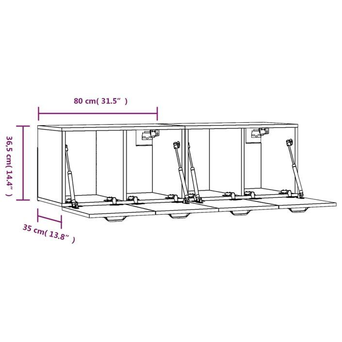 Armoires murales 2 pcs Blanc brillant 80x36,5x35 cm - Photo n°8