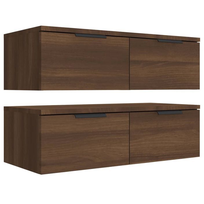 Armoires murales 2 pcs Chêne marron 68x30x20 cm Bois ingénierie - Photo n°6