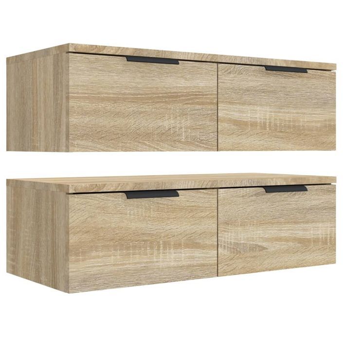 Armoires murales 2 pcs Chêne sonoma 68x30x20 cm Bois ingénierie - Photo n°6