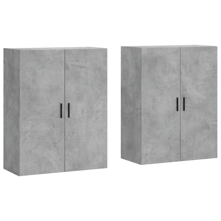 Armoires murales 2 pcs gris béton 69,5x34x90 cm - Photo n°1