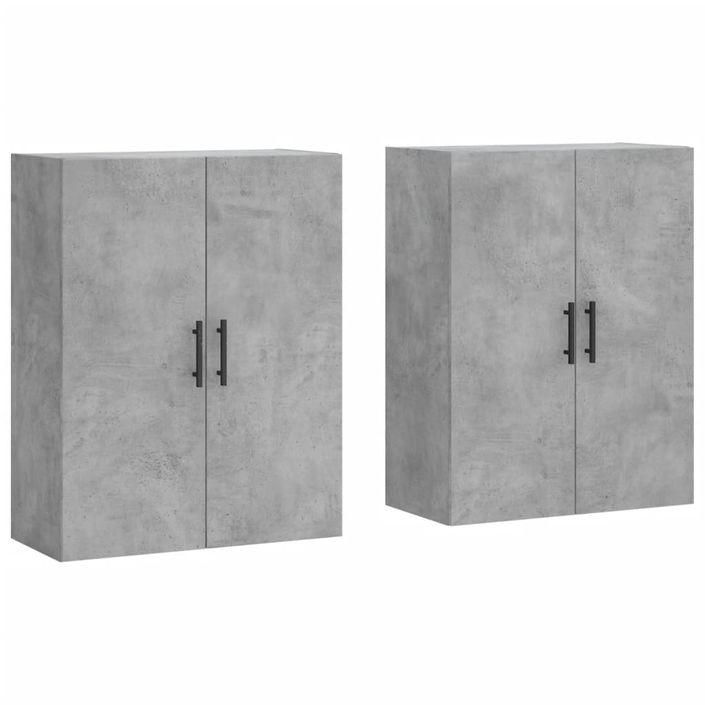 Armoires murales 2 pcs gris béton 69,5x34x90 cm - Photo n°1