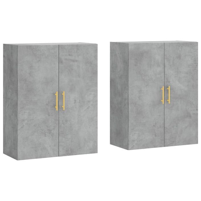 Armoires murales 2 pcs gris béton 69,5x34x90 cm - Photo n°1