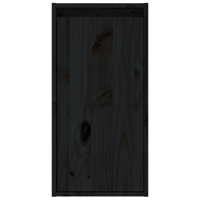 Armoires murales 2 pcs Noir 30x30x60 cm Bois de pin massif - Photo n°9