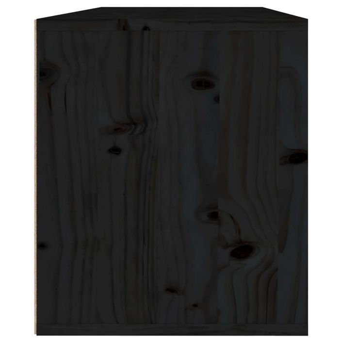 Armoires murales 2 pcs Noir 45x30x35 cm Bois de pin massif - Photo n°7