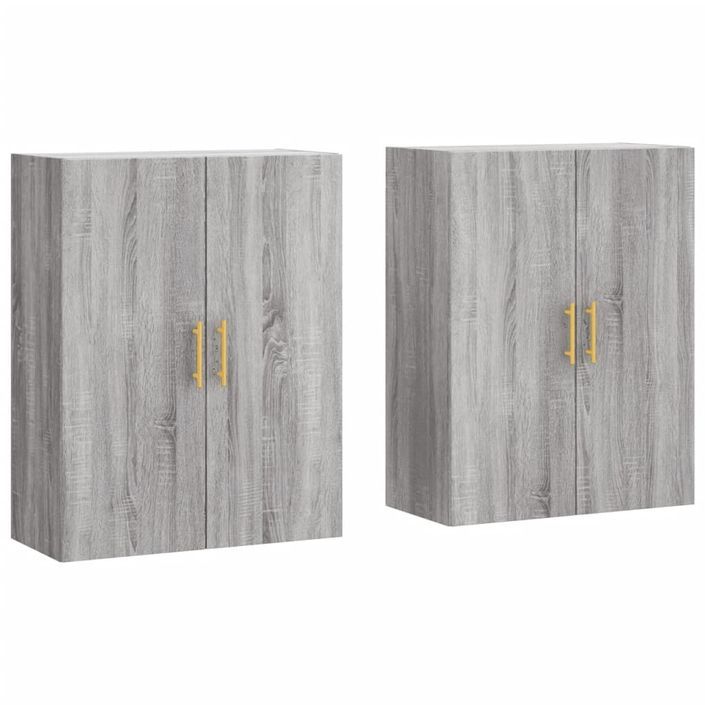 Armoires murales 2 pcs sonoma gris 69,5x34x90 cm - Photo n°1