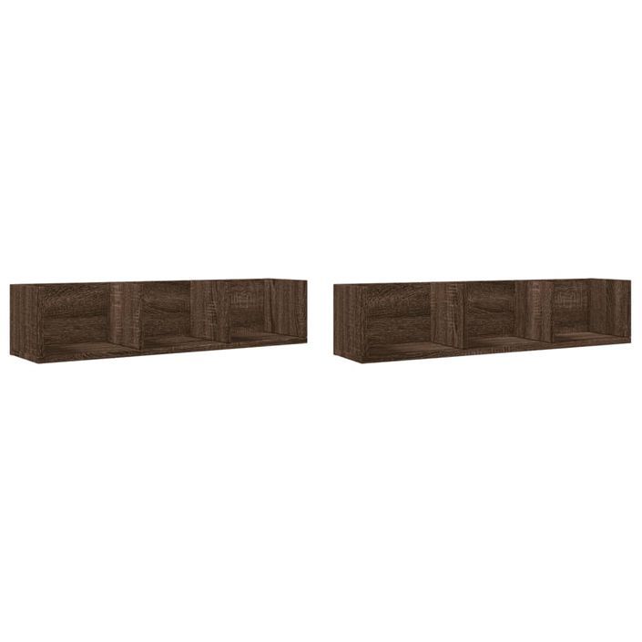 Armoires murales 2pcs chêne marron 75x18x16,5cm bois ingénierie - Photo n°1