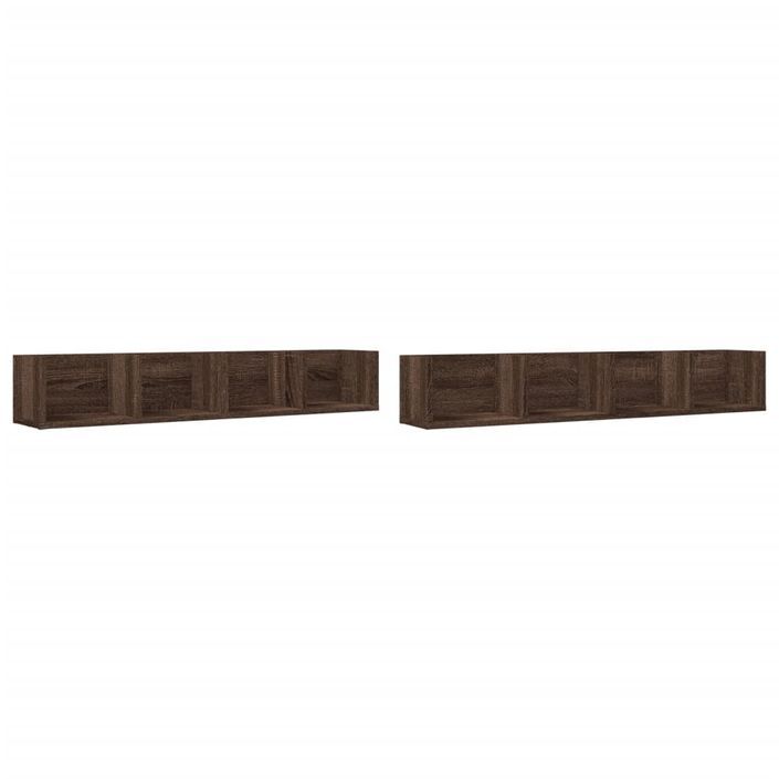 Armoires murales 2pcs chêne marron 99x18x16,5cm bois ingénierie - Photo n°1