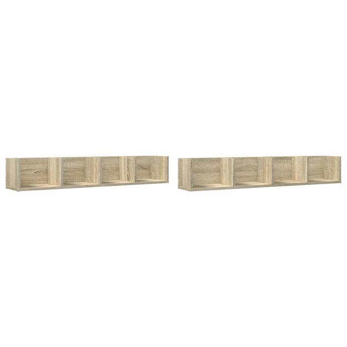 Armoires murales 2pcs chêne sonoma 99x18x16,5cm bois ingénierie - Photo n°1