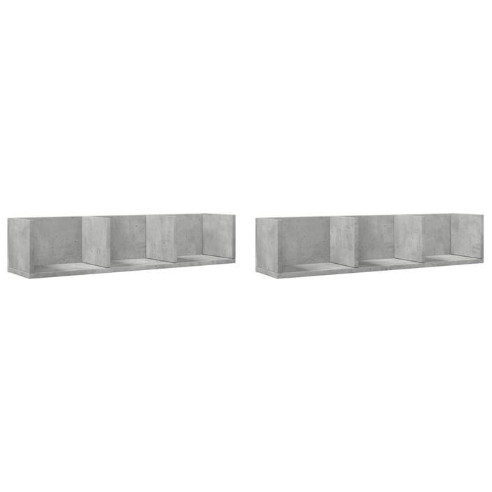 Armoires murales 2pcs gris béton 75x18x16,5cm bois d'ingénierie - Photo n°1