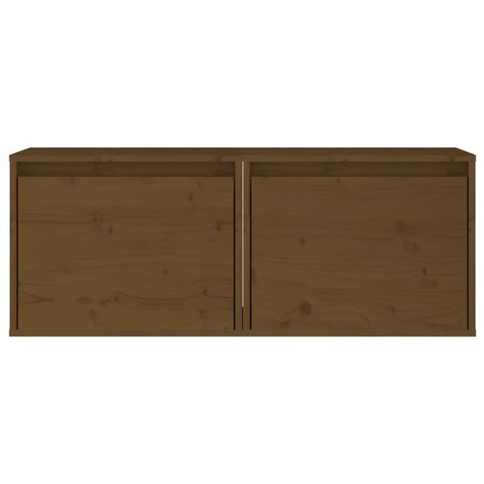 Armoires murales 2pcs Marron miel 45x30x35cm Bois de pin massif - Photo n°6