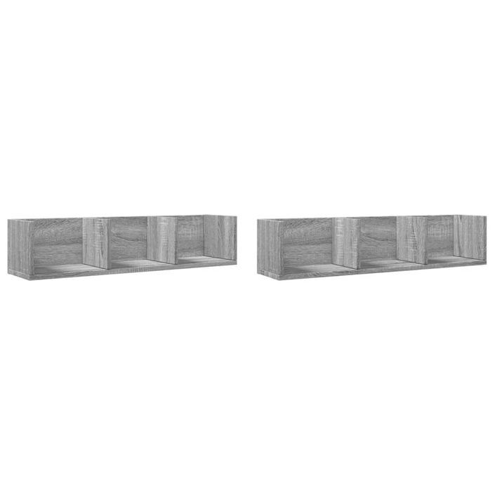 Armoires murales 2pcs sonoma gris 75x18x16,5 cm bois ingénierie - Photo n°1