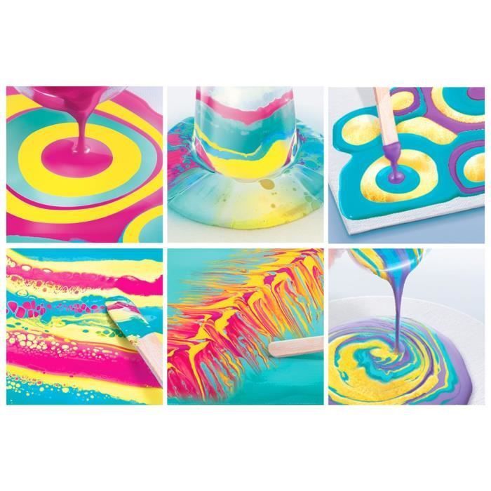 ART LAB Pouring Paint - Kit de Peinture theme Rainbow - Coffret pour enfant - Peinture acrylique - Photo n°5