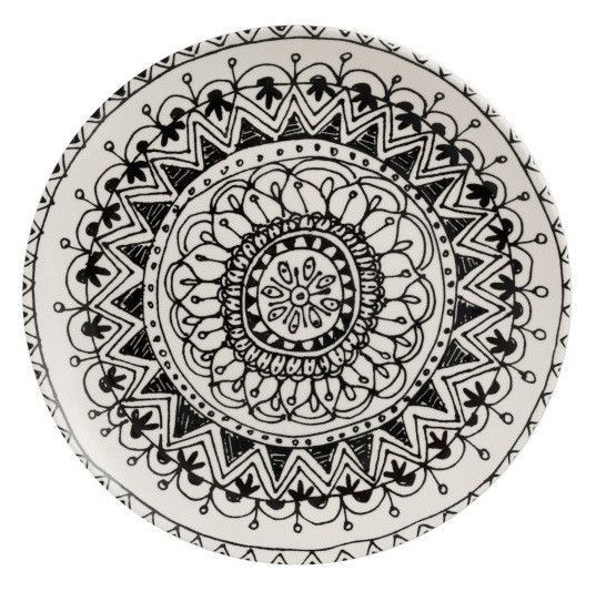 Assiette ronde céramique noir et blanc Bialli D 28 cm - Lot de 6 - Photo n°2