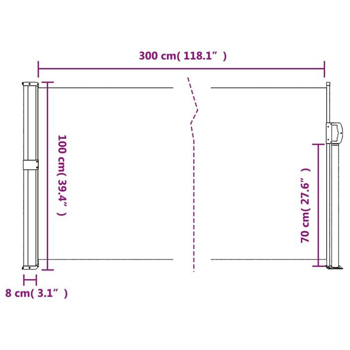 Auvent latéral rétractable anthracite 100x300 cm - Photo n°10