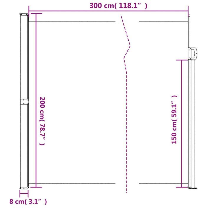 Auvent latéral rétractable anthracite 200x300 cm - Photo n°10