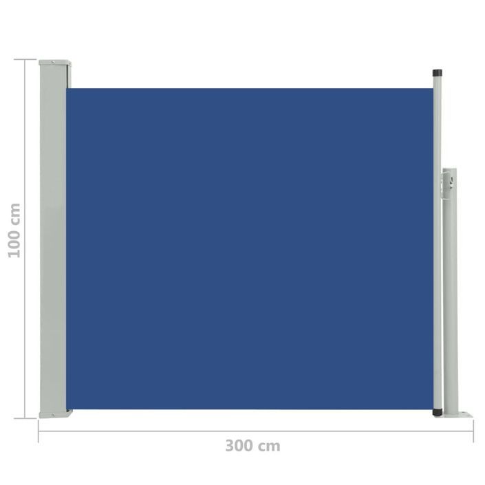 Auvent latéral rétractable de patio 100x300 cm Bleu 2 - Photo n°8