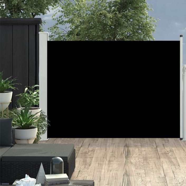 Auvent latéral rétractable de patio 100x500 cm Noir - Photo n°2
