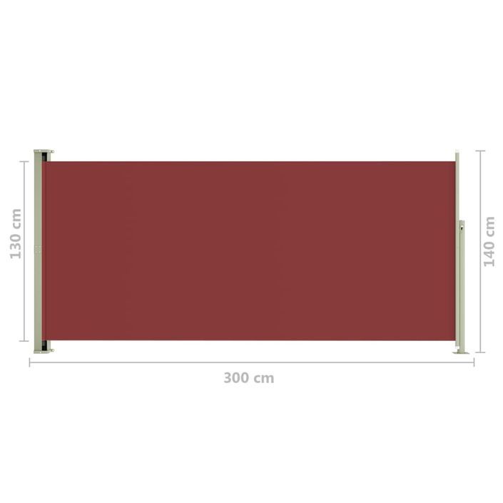 Auvent latéral rétractable de patio 140x300 cm Rouge - Photo n°8