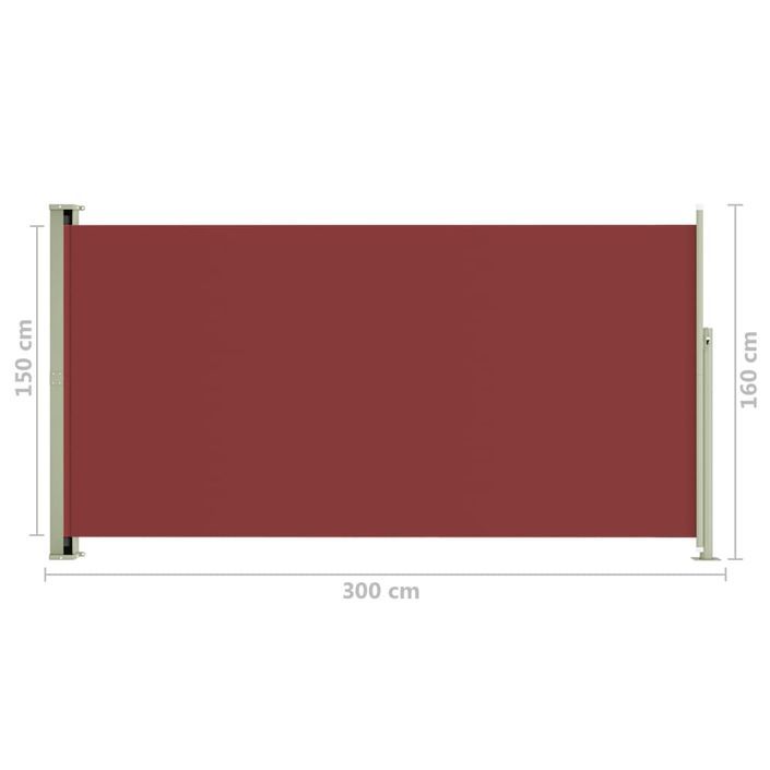 Auvent latéral rétractable de patio 160x300 cm Rouge 2 - Photo n°8
