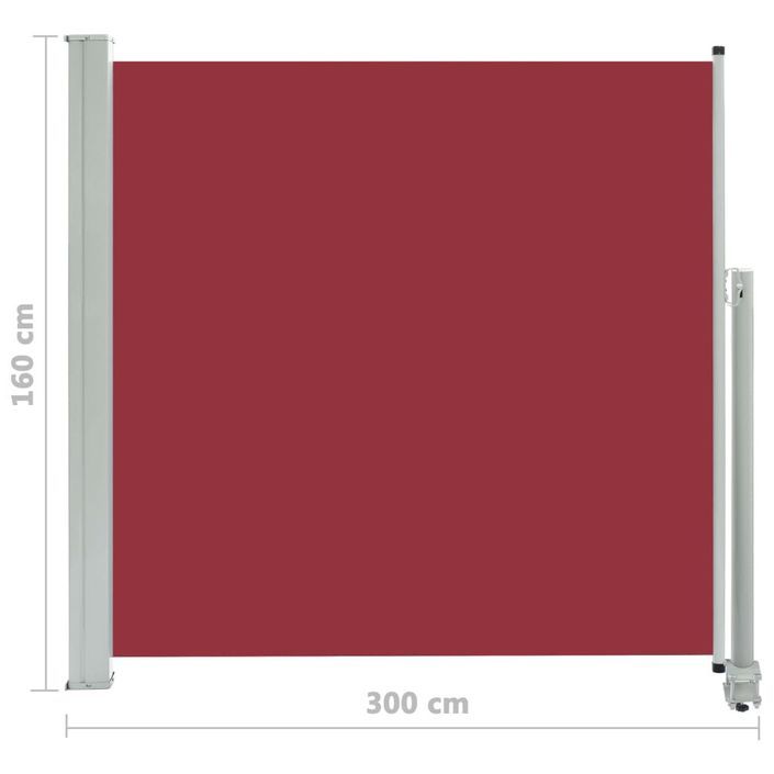 Auvent latéral rétractable de patio 160x300 cm Rouge - Photo n°8