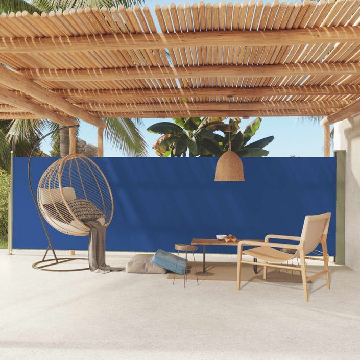 Auvent latéral rétractable de patio 160x600 cm Bleu - Photo n°2
