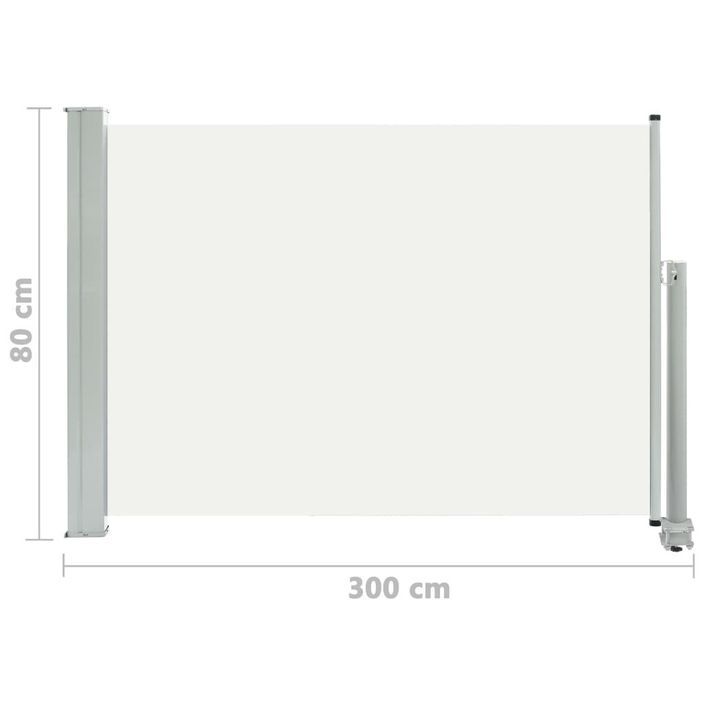 Auvent latéral rétractable de patio 80x300 cm Crème - Photo n°8