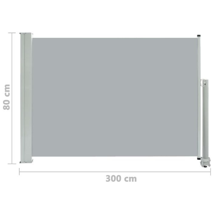 Auvent latéral rétractable de patio 80x300 cm Gris - Photo n°8