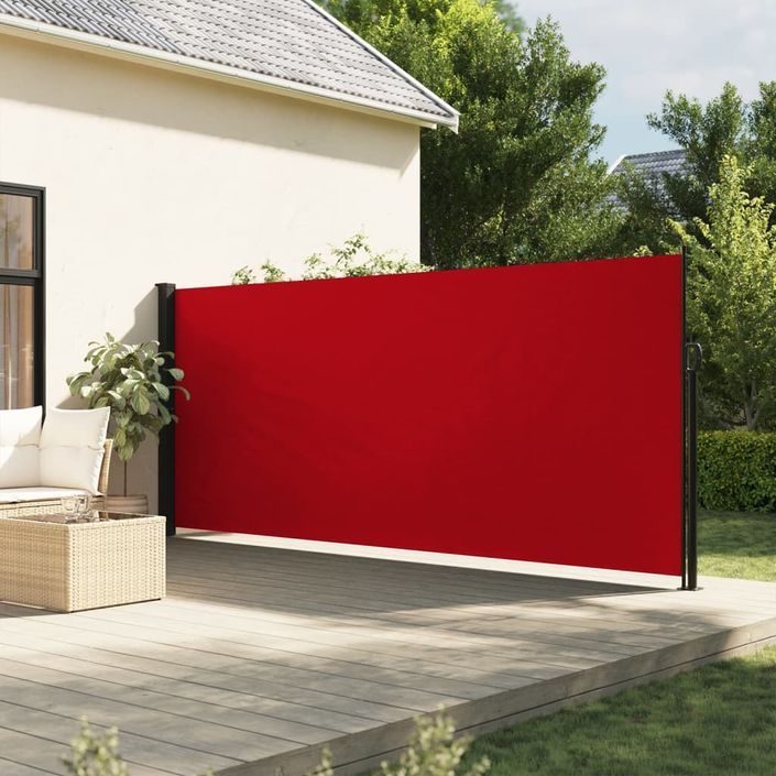 Auvent latéral rétractable rouge 180x500 cm - Photo n°2